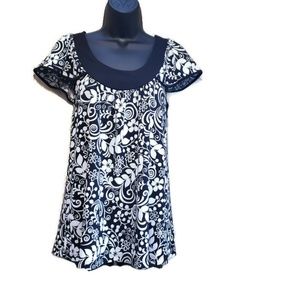 Apt. 9 black and white short sleeve top